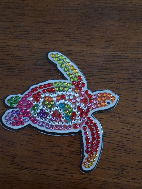 Hand Crafted Other - Handmade Colorful Bejeweled Sea Turtle Magnet